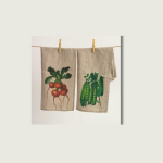 Lanena kuhinjska krpa Green Peas